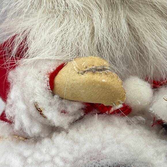 Vintage Wooden Santa Claus Figurine Leather Gloves Boots Misako Made in Finland - Picture 11 of 14